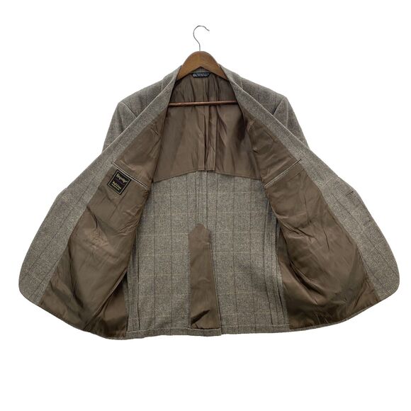 Kingsridge Madden Tweed Herringbone Blazer Men's 45R Tan Wool Preppy USA NWT - Picture 8 of 16